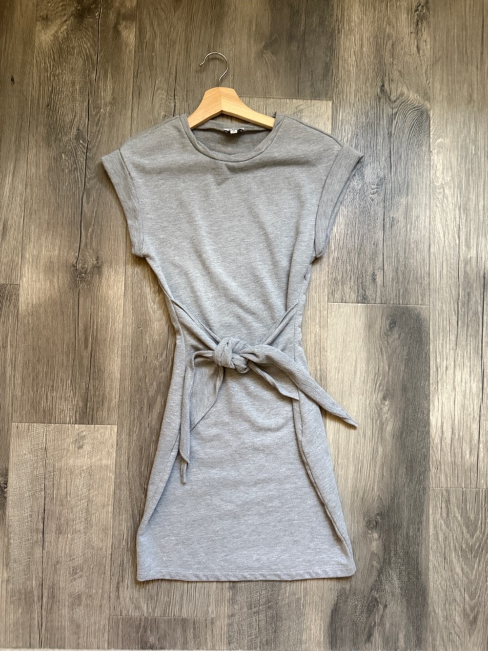LINI Grey Tie-Front Mini Dress